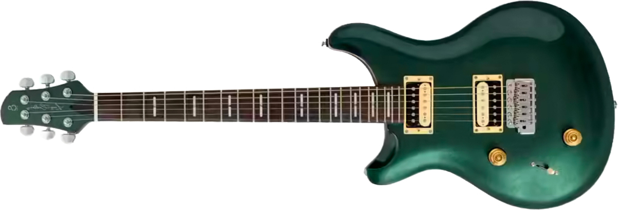 Sire Larry Carlton Q7 Lh Gaucher 2h Trem Eb - Metallic Green - Guitare Électrique Double Cut - Main picture