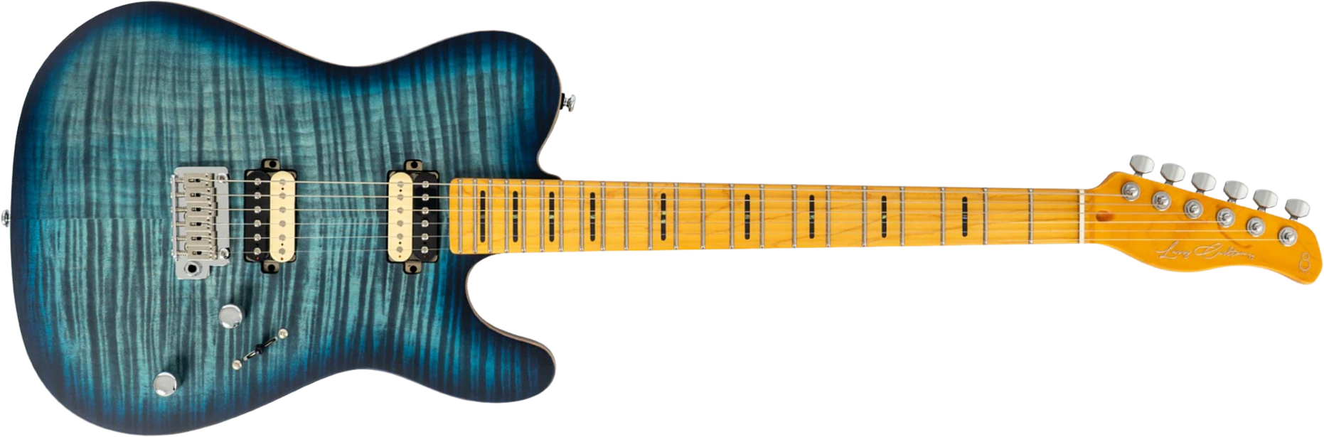 Sire Larry Carlton T7 Fm New Gen 2h Trem Mn - Transparent Blue - Guitare Électrique Forme Tel - Main picture