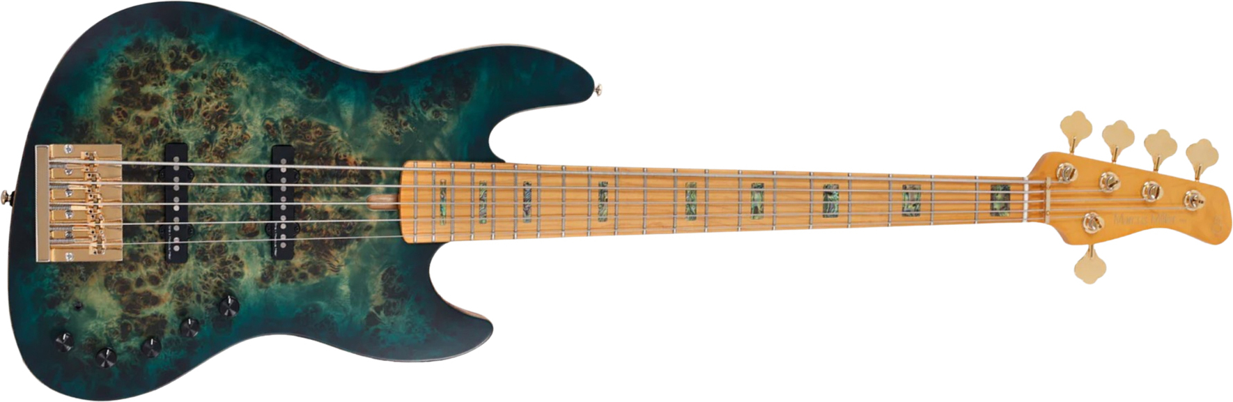 Sire Marcus Miller V10 5st 2nd Gen. 5c Active Mn - Transparent Green Satin - Basse Électrique Solid Body - Main picture