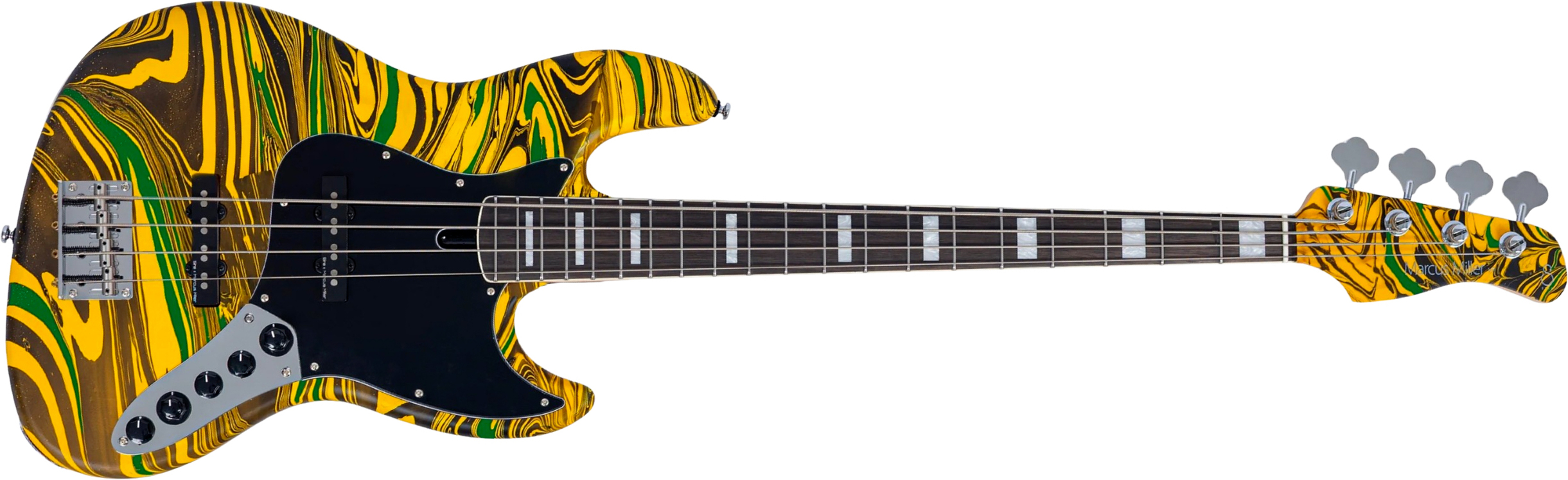 Sire Marcus Miller V7 Alder 2nd Gen 4st 4c Active Eb - Yellow Swirl - Basse Électrique Solid Body - Main picture