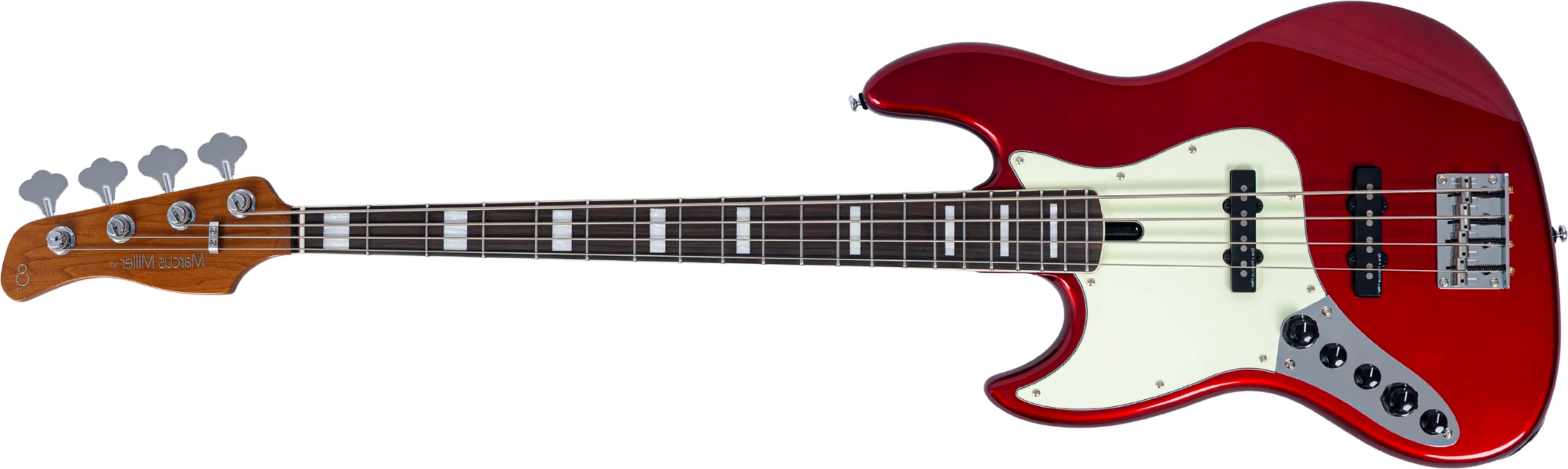 Sire Marcus Miller V7 Alder New Gen 4st Lh 4c Gaucher Active Eb - Candy Apple Red - Basse Électrique Solid Body - Main picture