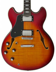 Guitare électrique 1/2 caisse Sire Larry Carlton H7 LH - cherry sunburst