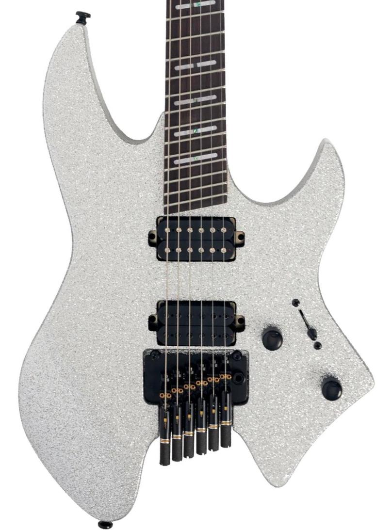 Guitare électrique multi-scale Sire Larry Carlton X6 Headless - silver sparkle