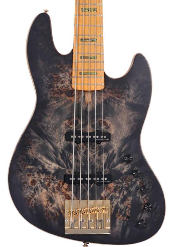 Basse électrique solid body Sire Marcus Miller V10 5ST 5-String - Transparent Black Satin