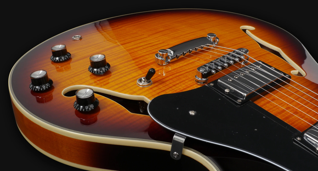 Sire Larry Carlton H7 Signature Ht Hh Eb - Vintage Sunburst - Guitare Électrique 1/2 Caisse - Variation 3