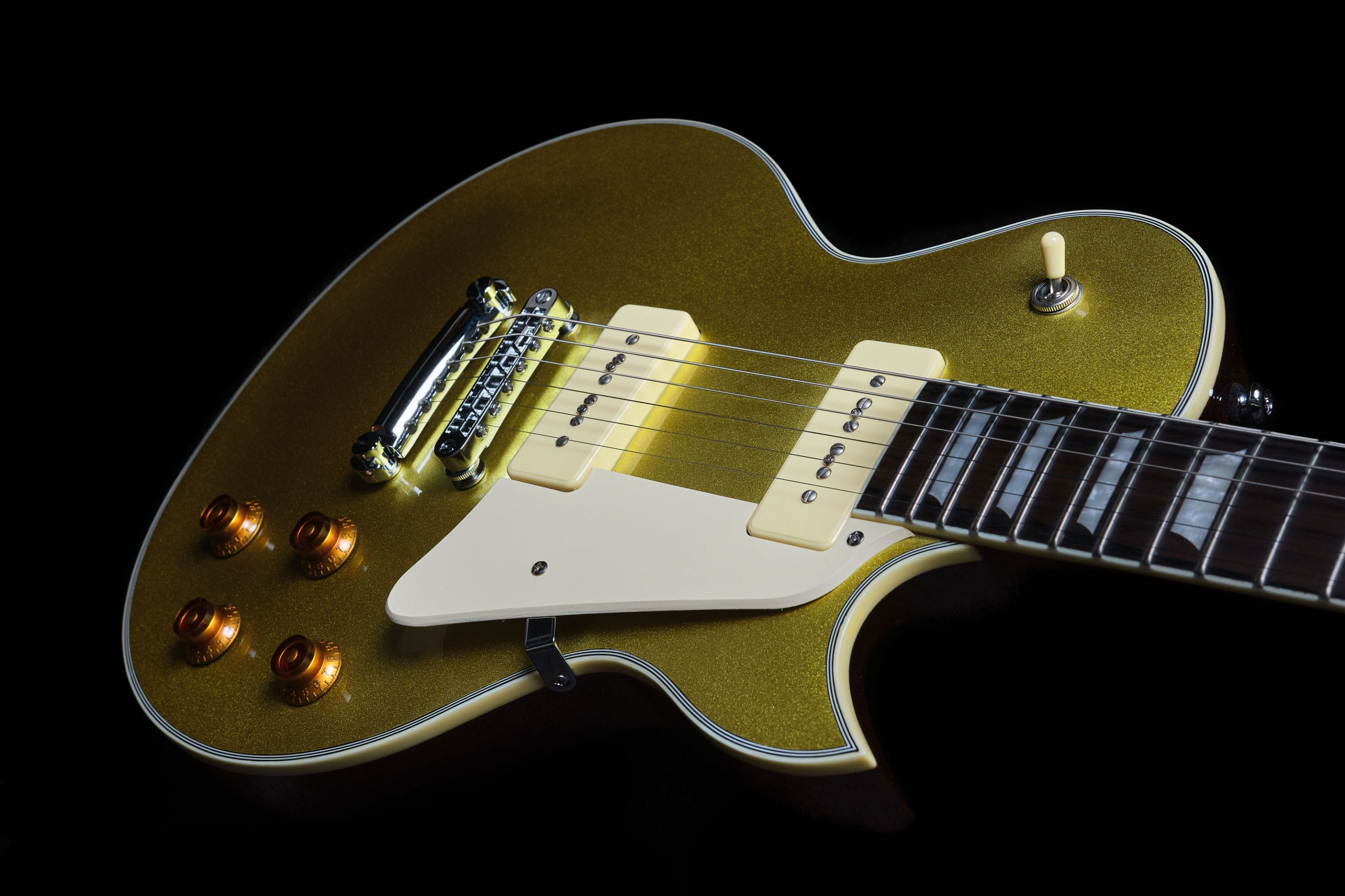 Sire Larry Carlton L7v Signature 2s P90 Ht Eb - Gold Top - Guitare Électrique Single Cut - Variation 1