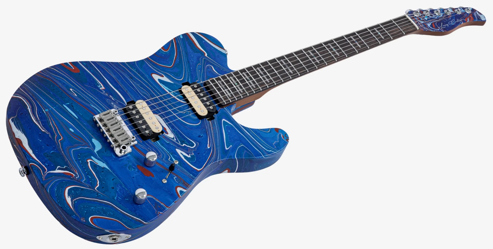 Sire Larry Carlton T7 Sw 2h Trem Rw - Blue Swirl - Guitare Électrique Forme Tel - Variation 2