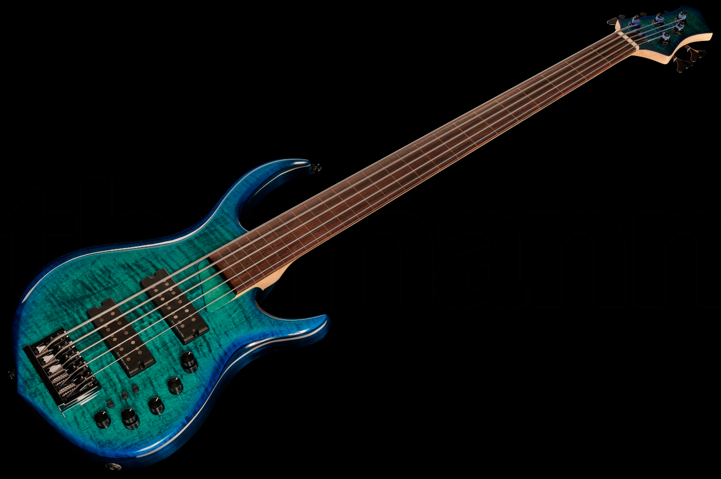 Sire Marcus Miller M5 Swamp Ash 5st Fl Fretless Active Eb - Transparent Blue - Basse Électrique Solid Body - Variation 1
