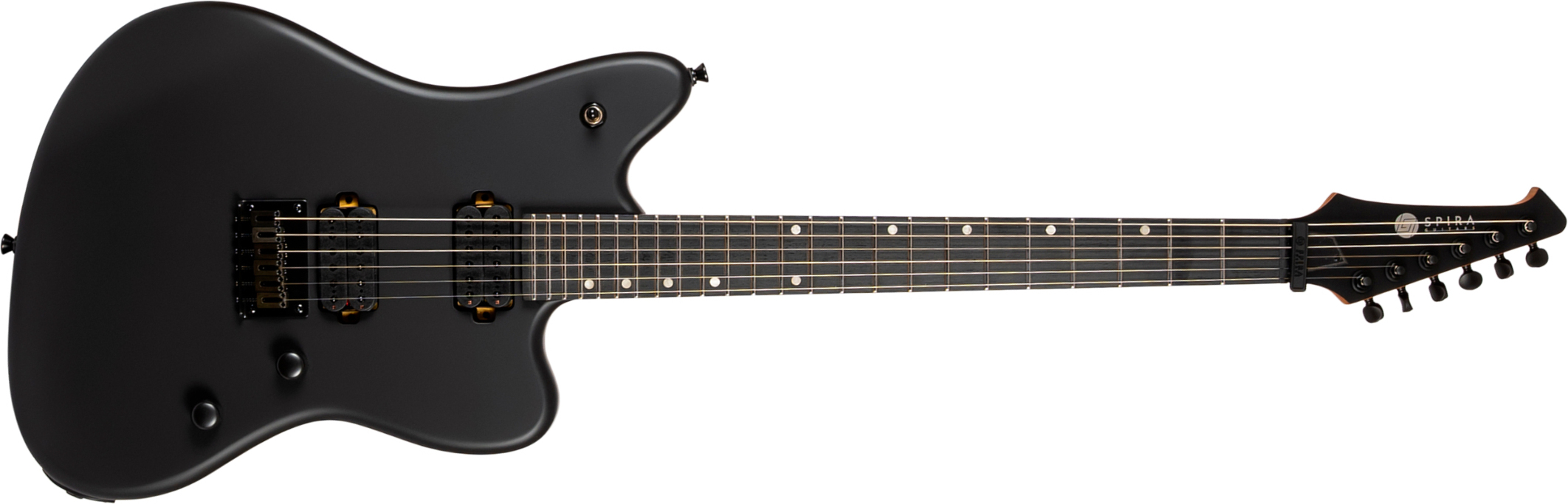 Spira Guitars J400 Mbk 2h Ht Rw - Black Satin - Guitare Électrique Double Cut - Main picture