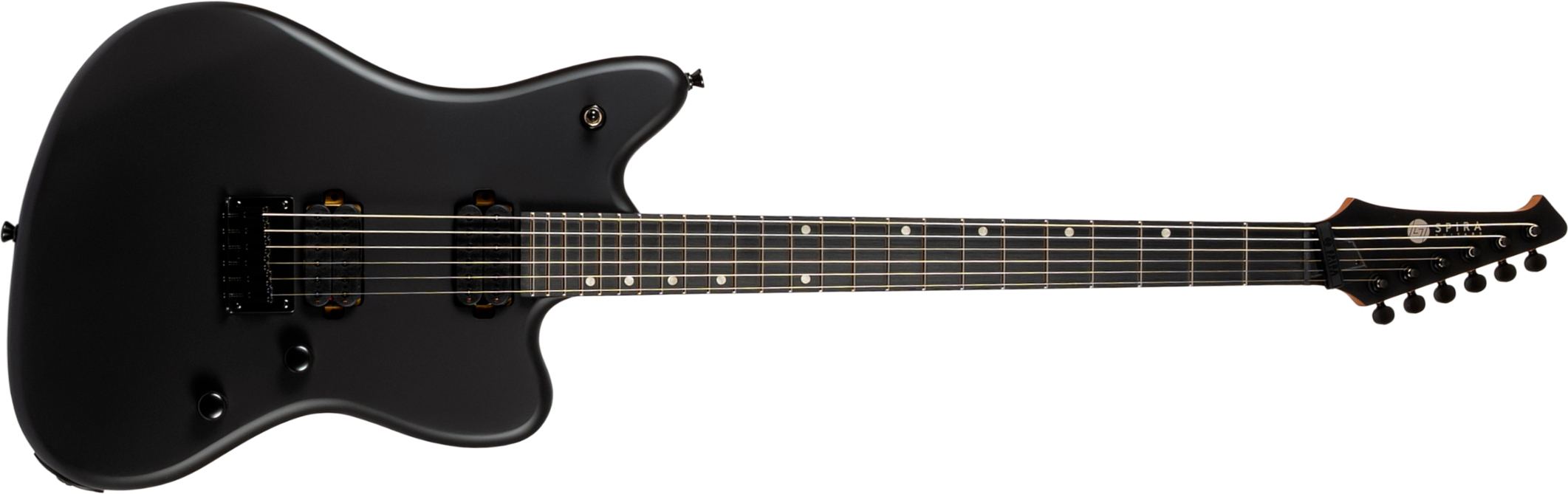 Spira Guitars J400 Mbk Baryton 2h Ht Eb - Black Satin - Guitare Électrique Baryton - Main picture