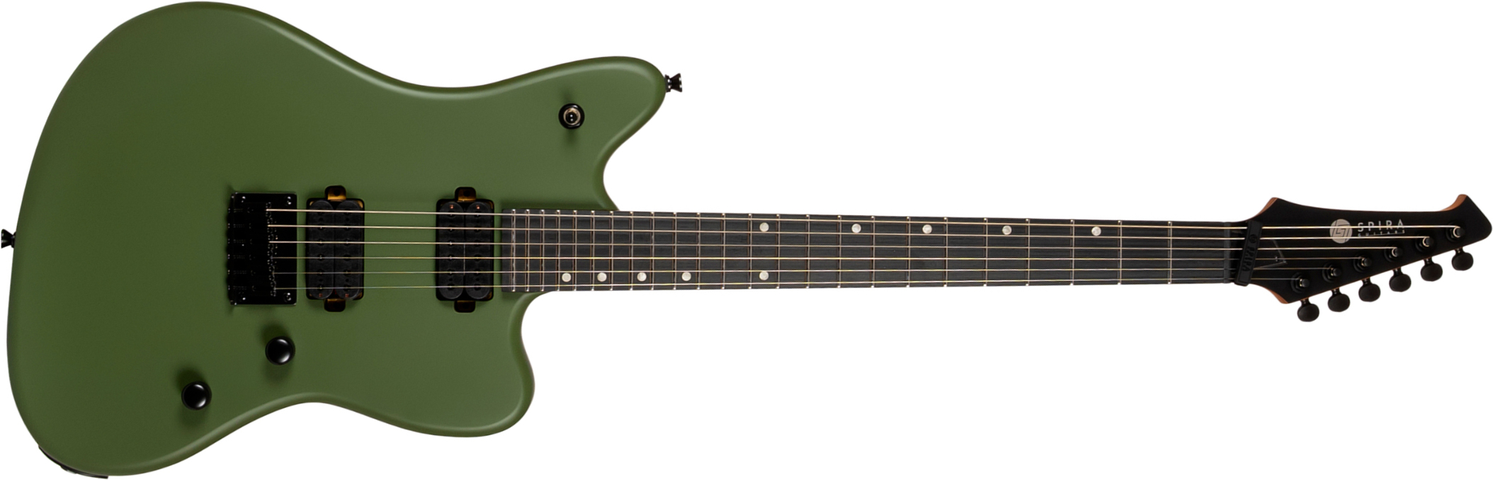 Spira Guitars J400 Mgr 2h Ht Rw - Green Satin - Guitare Électrique Double Cut - Main picture