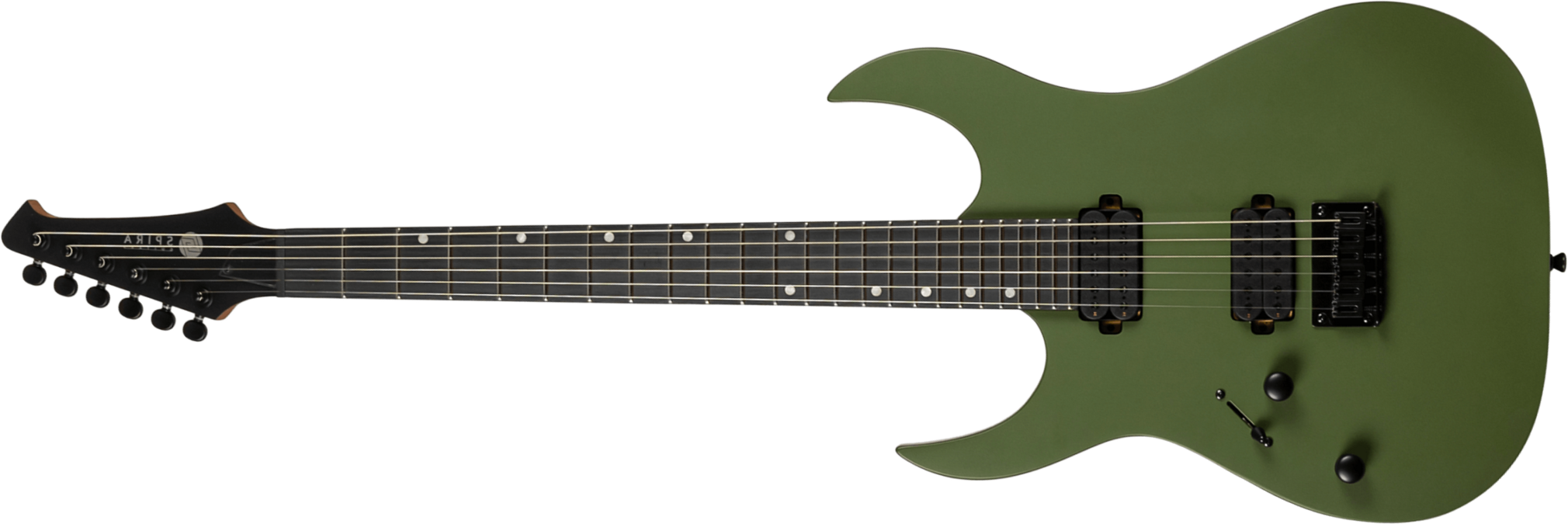 Spira Guitars S400 Mgr Lh Gaucher 2h Ht Eb - Satin Dark Green - Guitare Électrique Gaucher - Main picture
