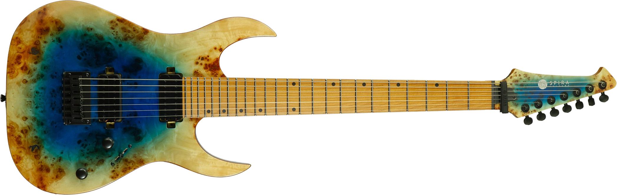 Spira Guitars S507 Pbs E Ltd 7c Baryton 2h Ht Mn - Fireburst - Guitare Électrique Baryton - Main picture