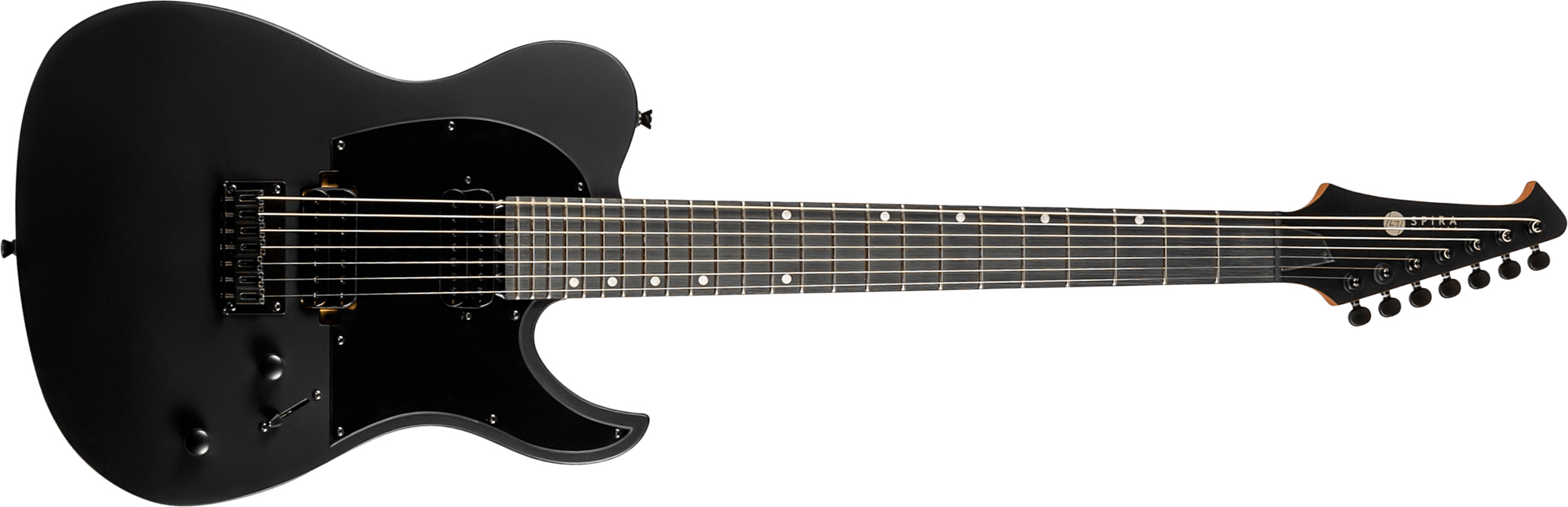Spira Guitars T407 Mwh 7c 2h Ht Eb - Satin Black - Guitare Électrique Baryton - Main picture