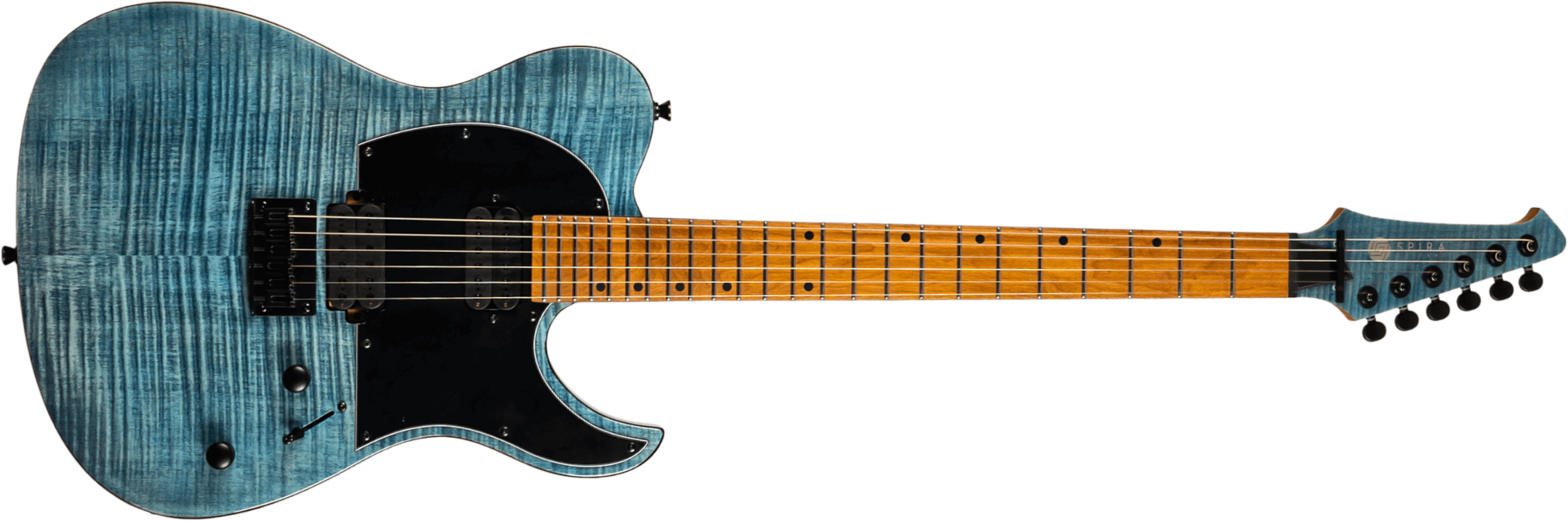 Spira Guitars T450 Tdb 2h Ht Mn - Trans Blue - Guitare Électrique Forme Tel - Main picture
