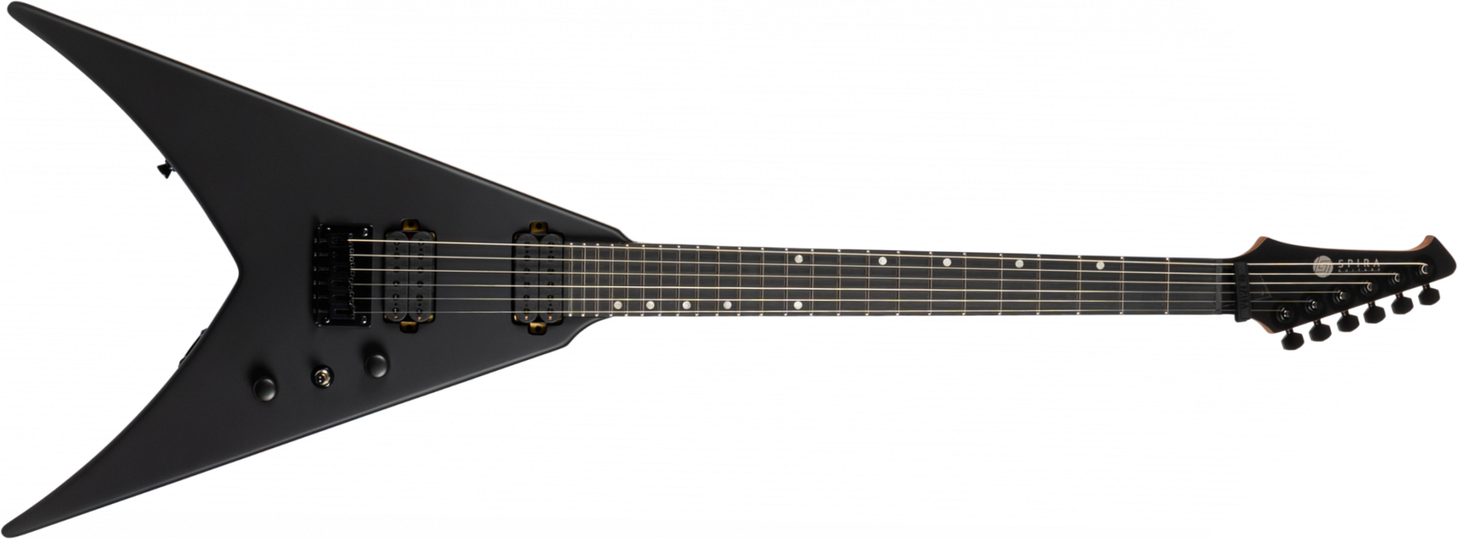 Spira Guitars V400 Mbk 2h Ht Eb - Satin Black - Guitare Électrique MÉtal - Main picture