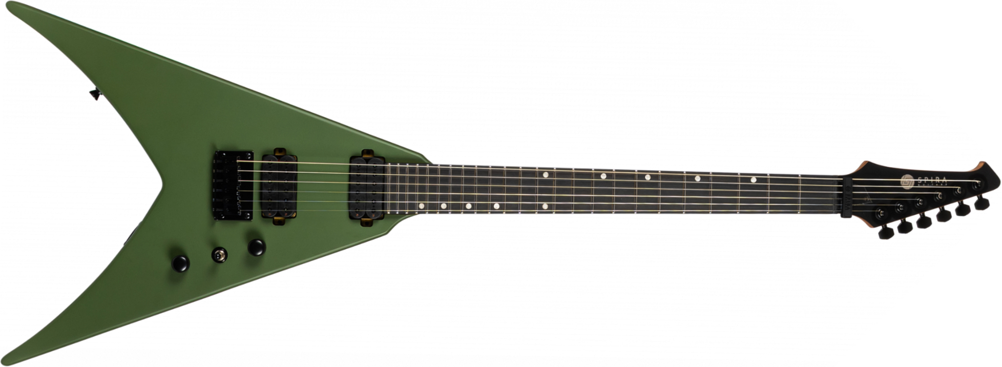 Spira Guitars V400 Mgr 2h Ht Eb - Satin Green - Guitare Électrique MÉtal - Main picture