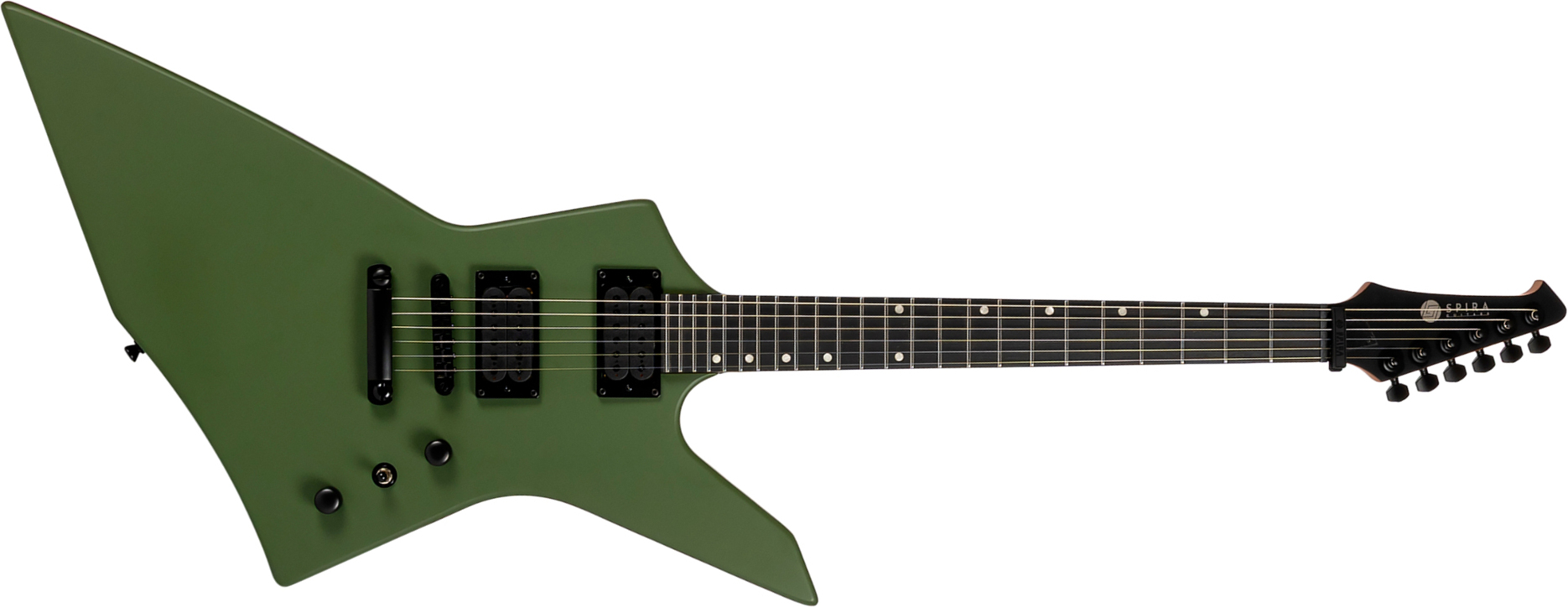 Spira Guitars X400 Mgr 2h Ht Mn - Satin Green - Guitare Électrique MÉtal - Main picture
