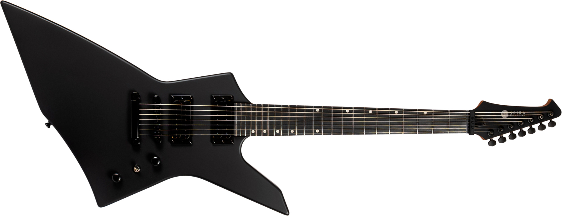 Spira Guitars X407 Mbk 7c 2h Ht Mn - Black Satin - Guitare Électrique MÉtal - Main picture