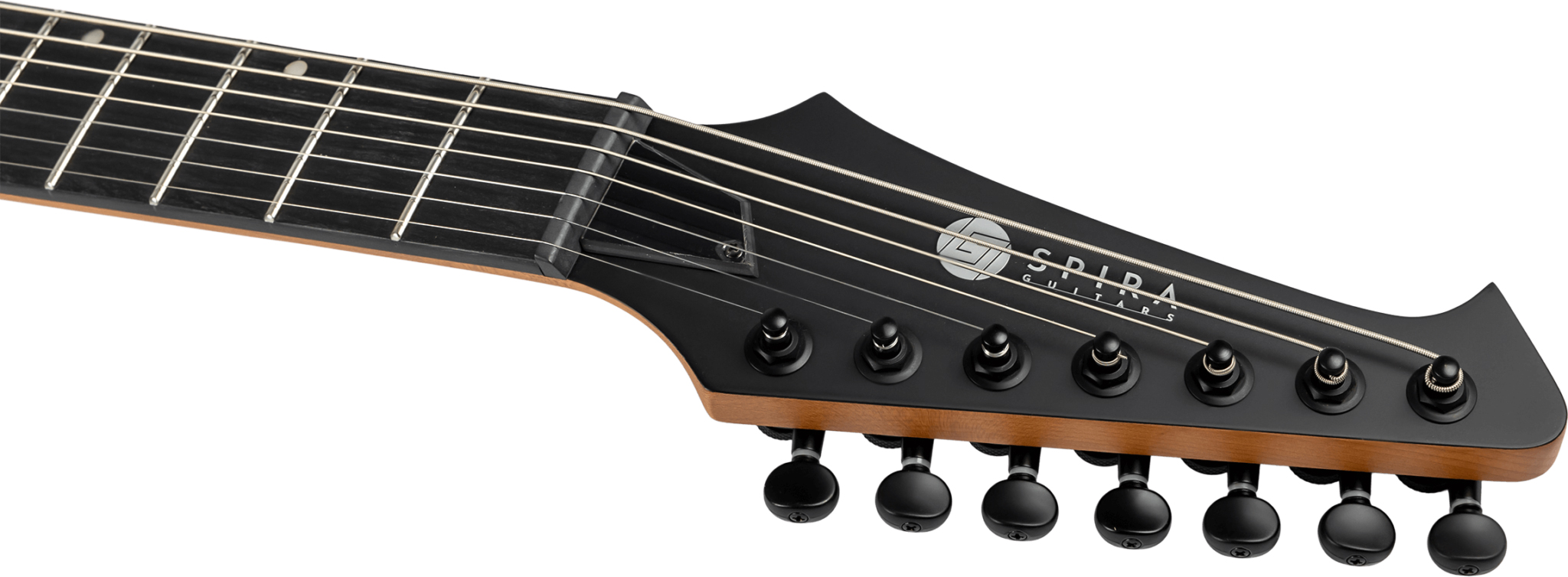 Spira Guitars S407 Mbk 7c Baryton 2h Ht Eb - Satin Black - Guitare Électrique Baryton - Variation 4