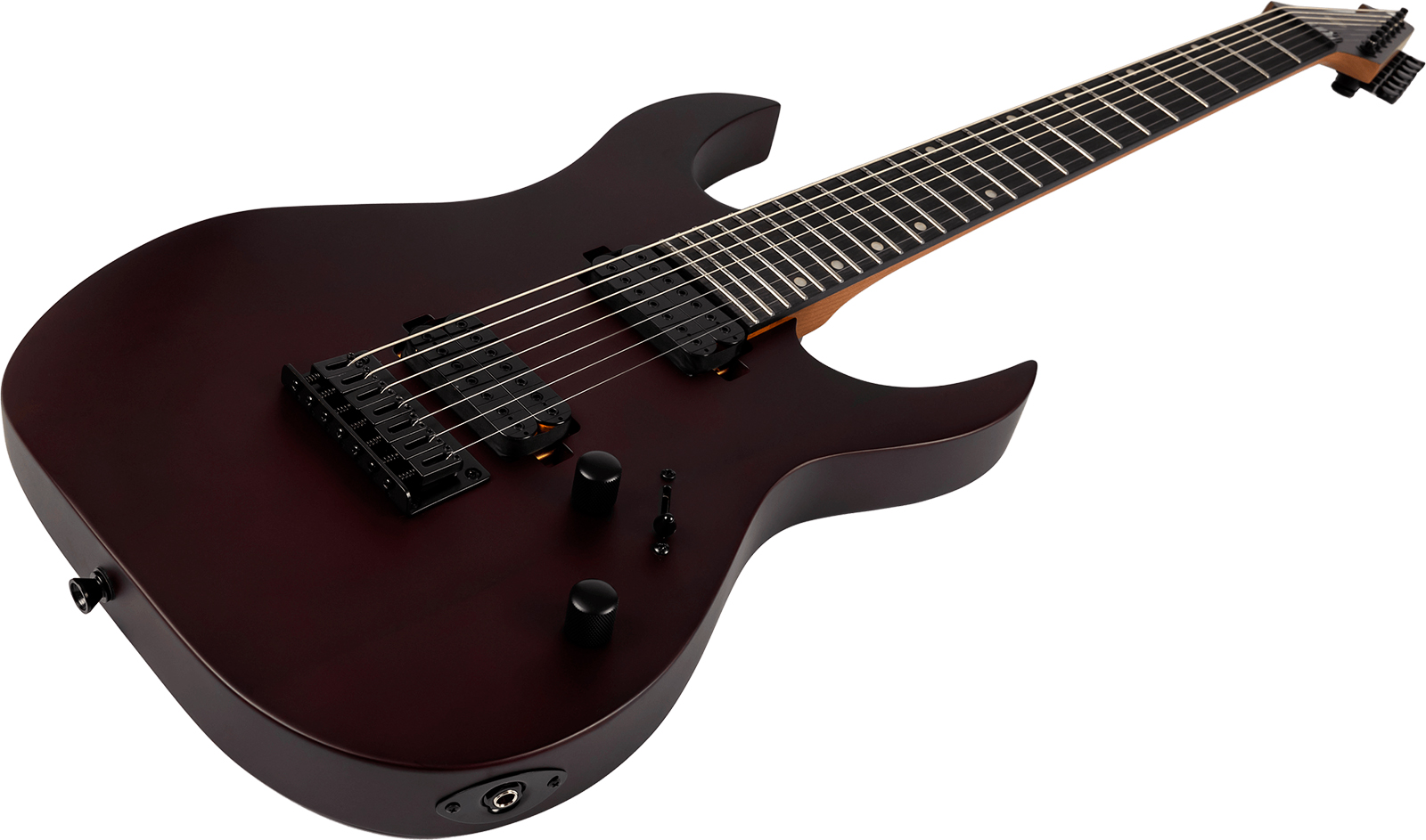 Spira Guitars S407 Mwr 7c Baryton 2h Ht Eb - Wine Red Satin - Guitare Électrique Baryton - Variation 2