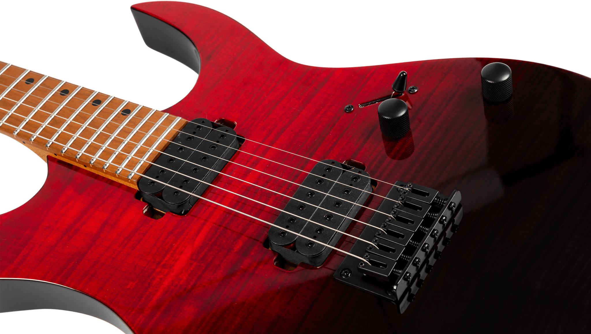 Spira Guitars S450 Trd 2h Ht Mn - Trans Red/black - Guitare Électrique MÉtal - Variation 3