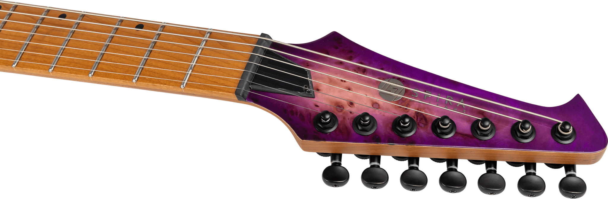 Spira Guitars S457 Tpp 7c Baritone 2h Ht Mn - Gloss Trans Purple - Guitare Électrique Baryton - Variation 4