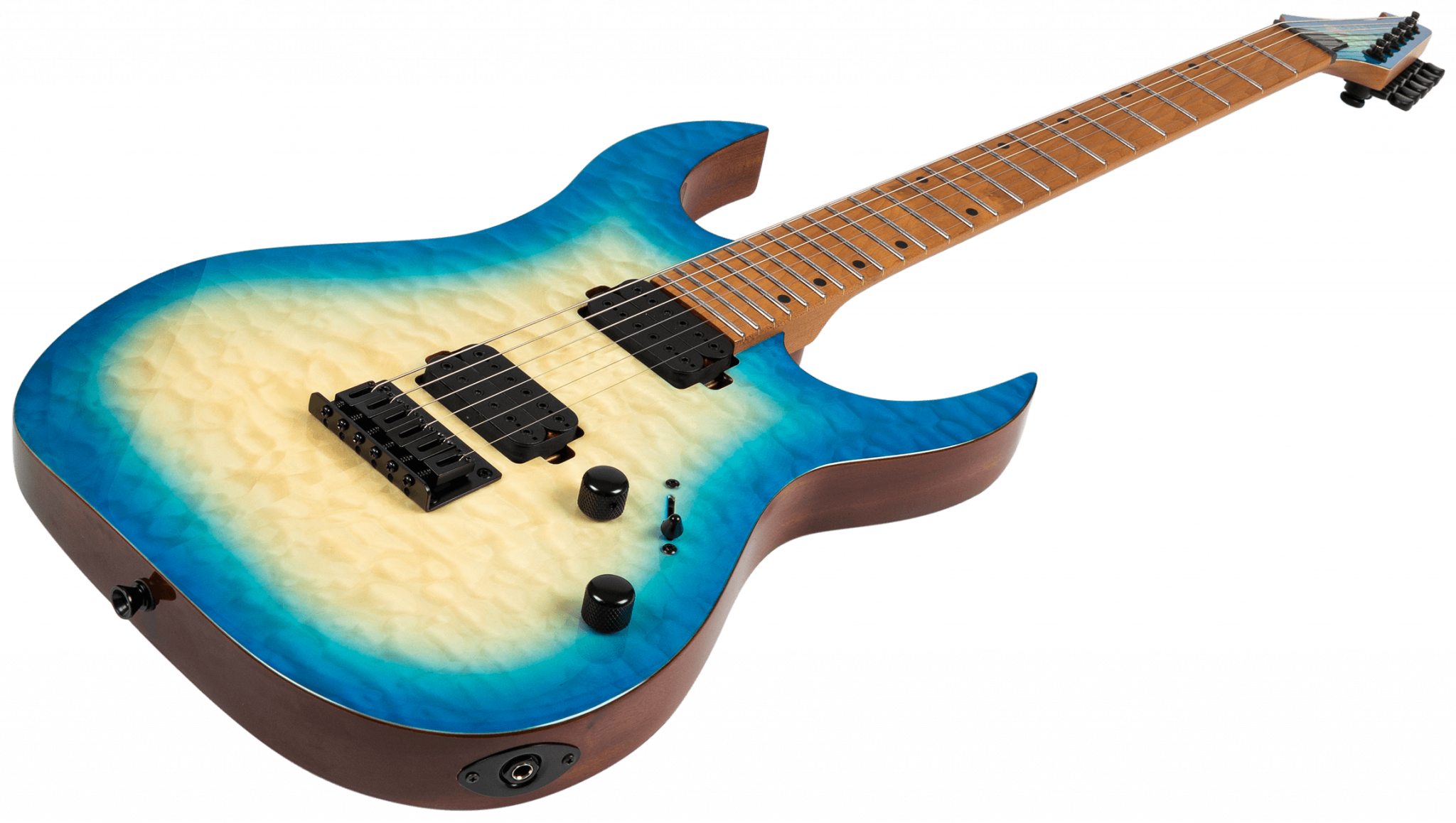 Spira Guitars S500q Ab 2h Ht Mn - Trans Aqua Blue - Guitare Électrique Forme Str - Variation 2