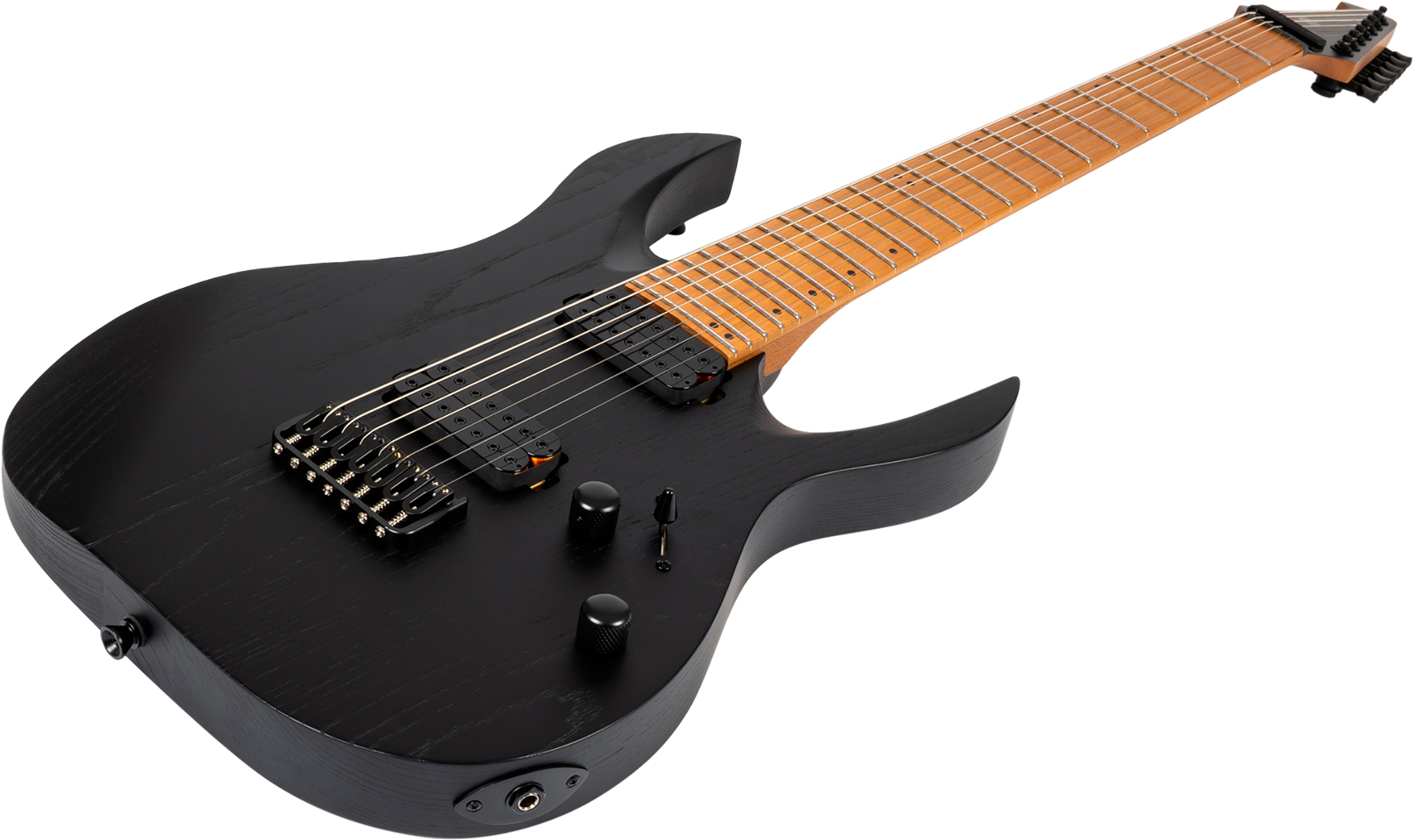 Spira Guitars S607 Abk 7c Baryton 2h Ht Eb - Stained Black - Guitare Électrique Baryton - Variation 2