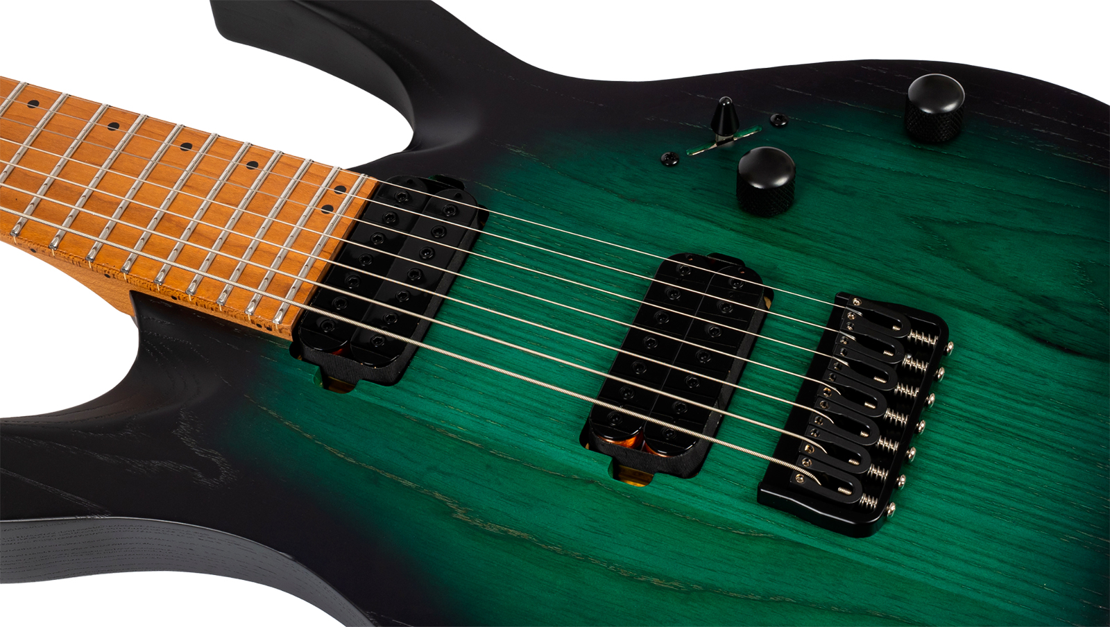 Spira Guitars S607 Agr 7c Baryton 2h Ht Eb - Stained Green - Guitare Électrique Baryton - Variation 3