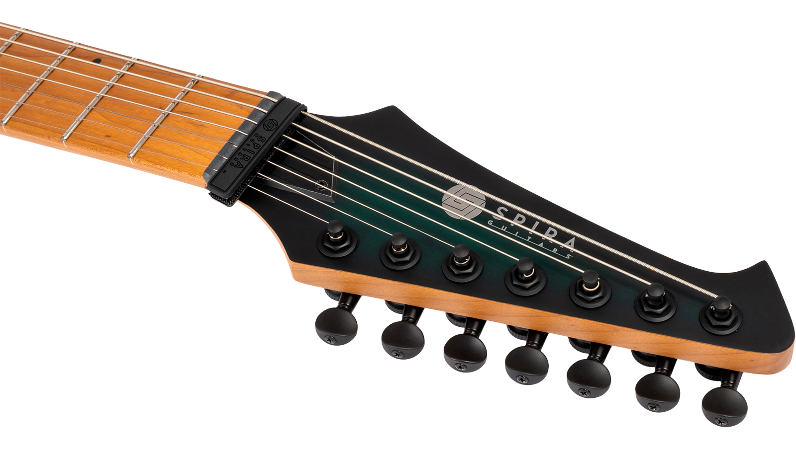 Spira Guitars S607 Agr 7c Baryton 2h Ht Eb - Stained Green - Guitare Électrique Baryton - Variation 4