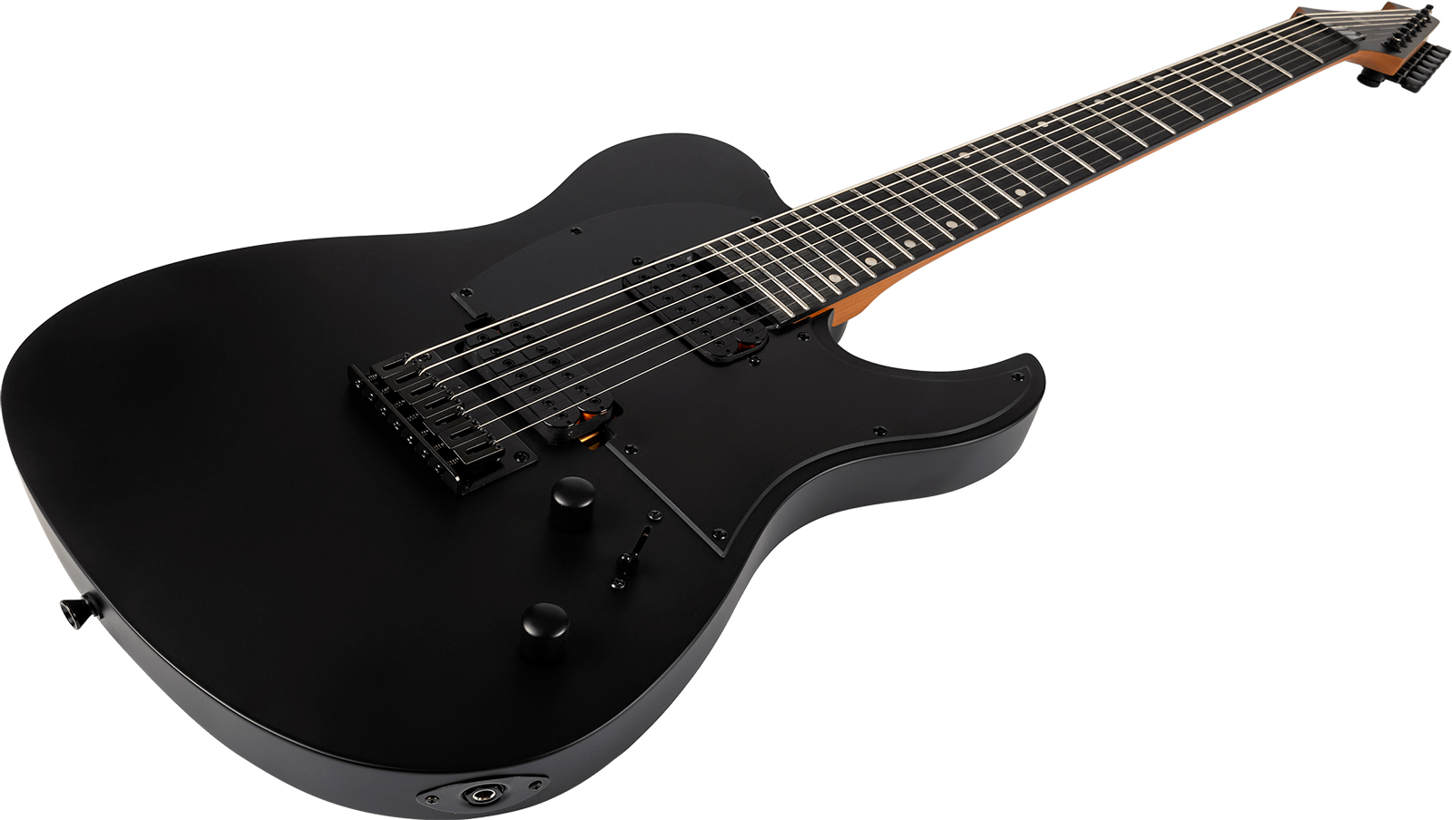 Spira Guitars T407 Mwh 7c 2h Ht Eb - Satin Black - Guitare Électrique Baryton - Variation 2