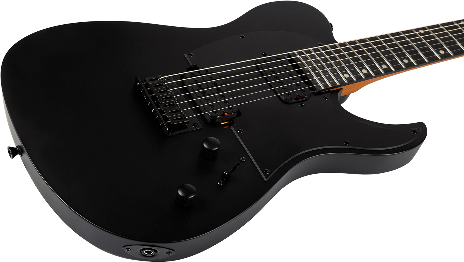 Spira Guitars T407 Mwh 7c 2h Ht Eb - Satin Black - Guitare Électrique Baryton - Variation 3
