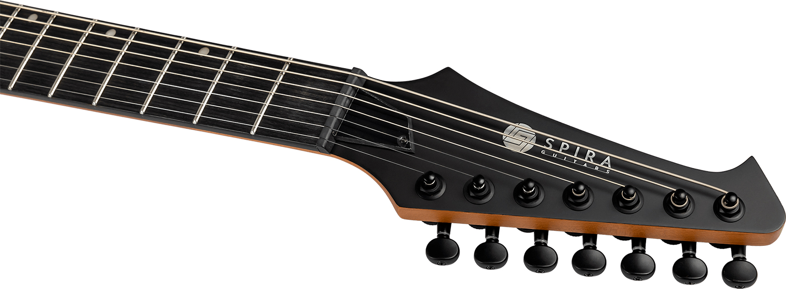 Spira Guitars T407 Mwh 7c 2h Ht Eb - Satin Black - Guitare Électrique Baryton - Variation 5