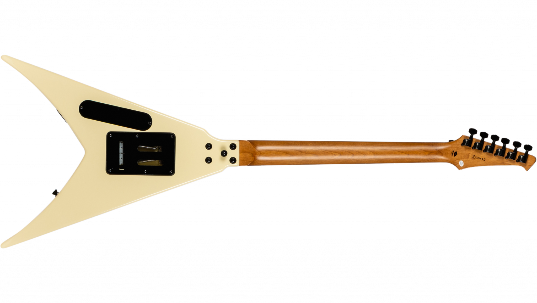 Spira Guitars V420 Awh 2h Trem Eb - Antique White Stripe - Guitare Électrique MÉtal - Variation 1