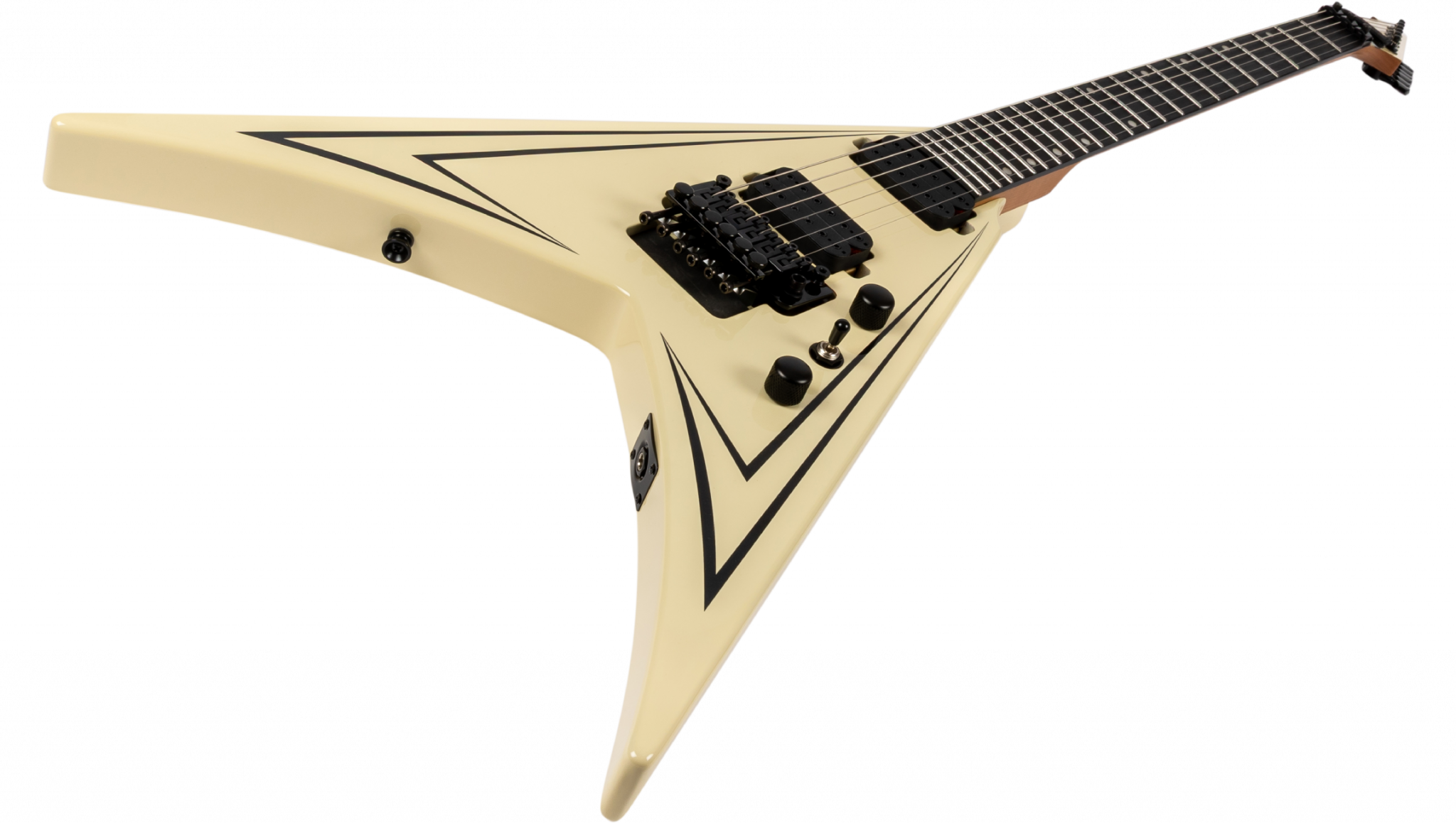 Spira Guitars V420 Awh 2h Trem Eb - Antique White Stripe - Guitare Électrique MÉtal - Variation 2