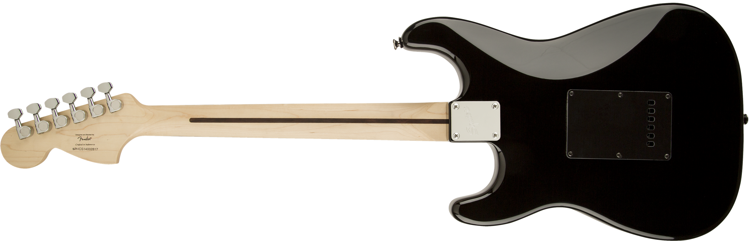 Squier Black & Chrome Standard Strat Hss (lau) - Black - Guitare Électrique Forme Str - Variation 4