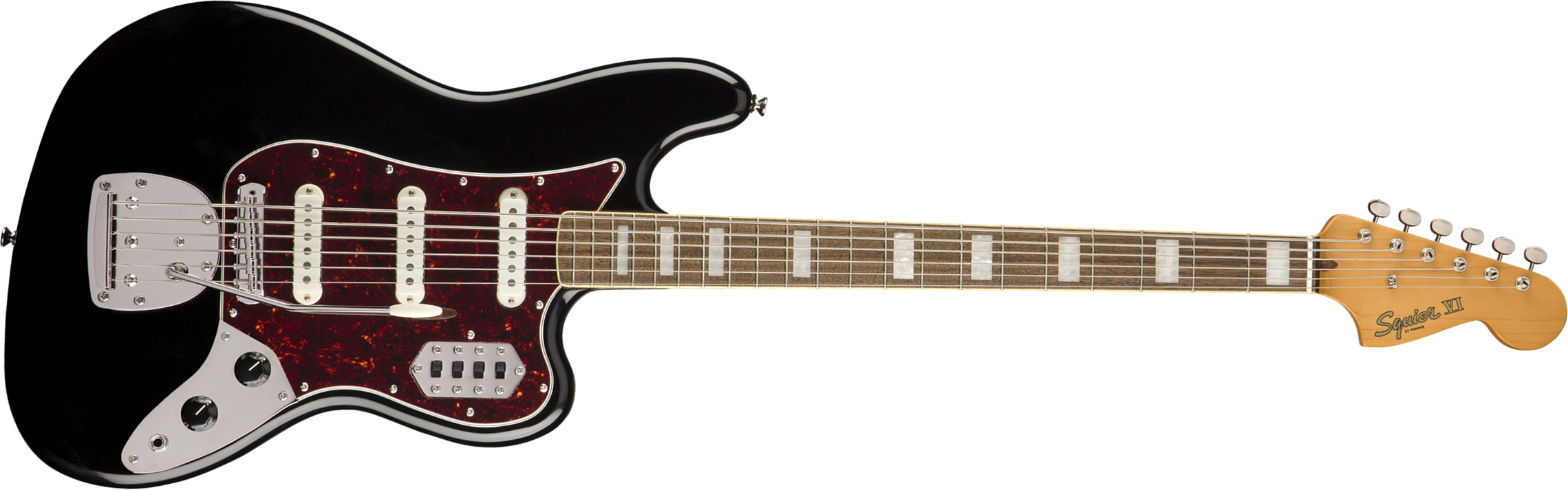 Squier Bass Vi Classic Vibe 2019 Sss Trem Lau - Black - Guitare Électrique Forme Str - Main picture