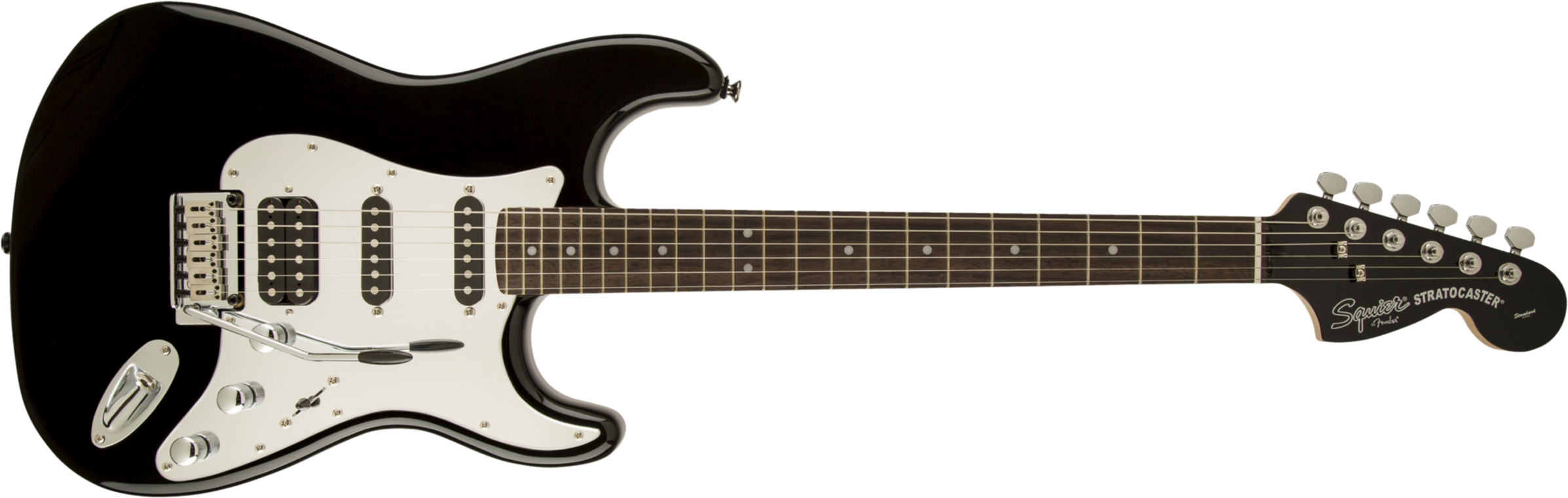 Squier Black & Chrome Standard Strat Hss (lau) - Black - Guitare Électrique Forme Str - Main picture