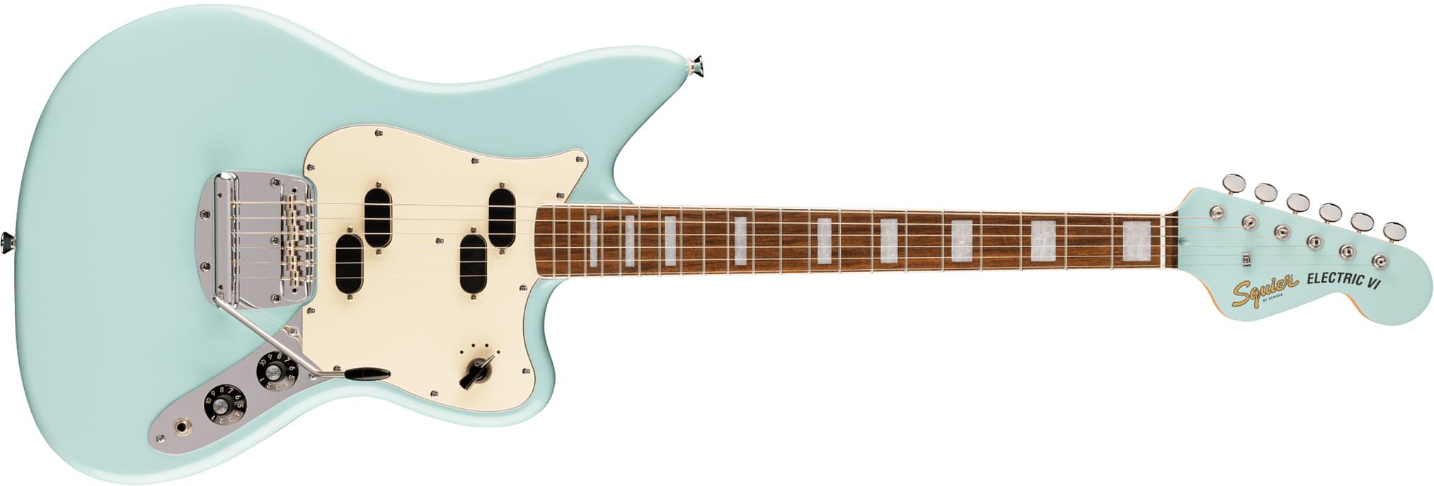 Squier Electric Vi Paranormal Shsc 2s Trem Lau - Daphne Blue - Guitare Électrique RÉtro Rock - Main picture