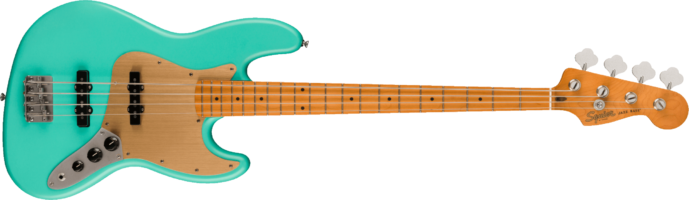 Squier Jazz Bass 40th Anniversary Gold Edition Mn - Satin Seafoam Green - Basse Électrique Solid Body - Main picture