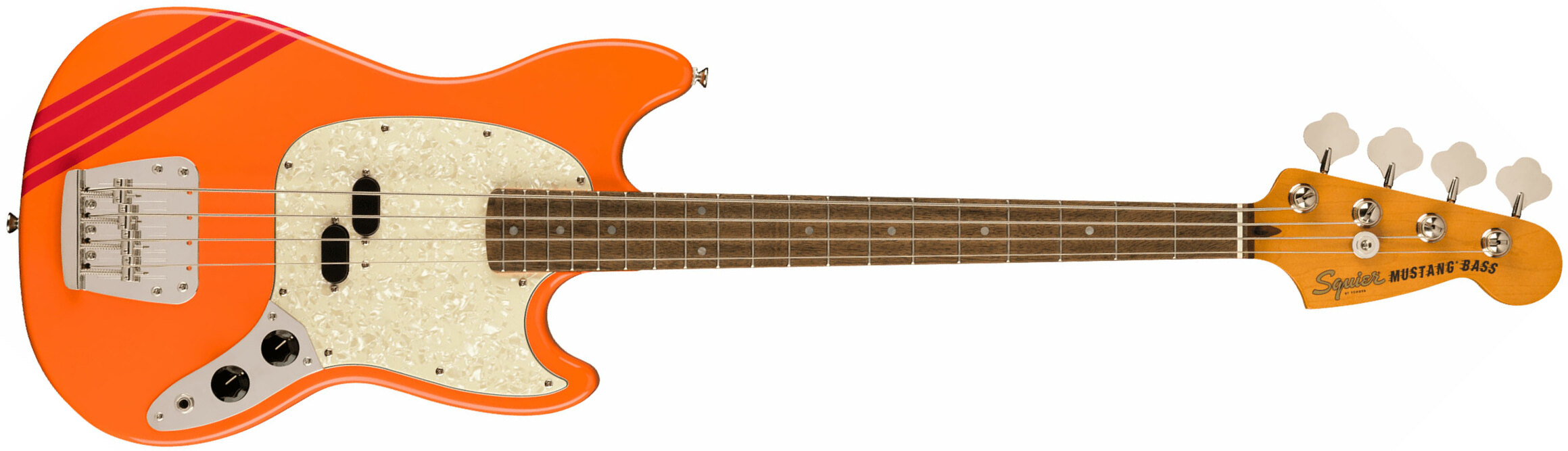 Squier Mustang Bass '60s Classic Vibe Competition Fsr Ltd Lau - Capri Orange - Basse Électrique Solid Body - Main picture
