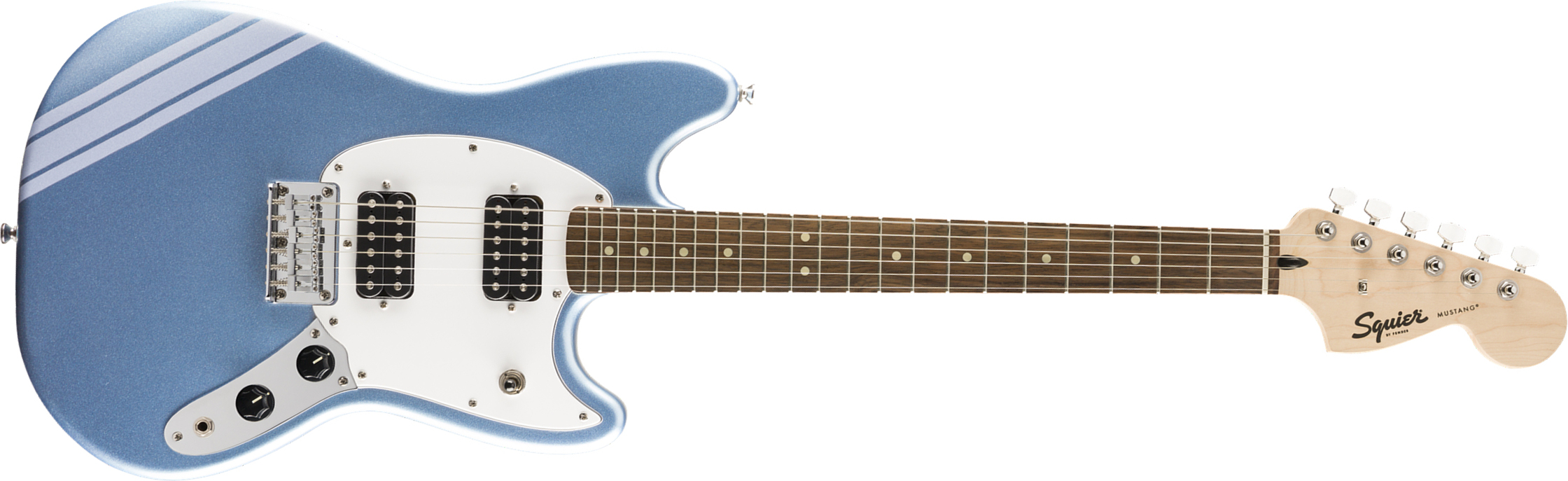 Squier Mustang Bullet Competition Hh Fsr Ht Lau - Lake Placid Blue - Guitare Électrique RÉtro Rock - Main picture