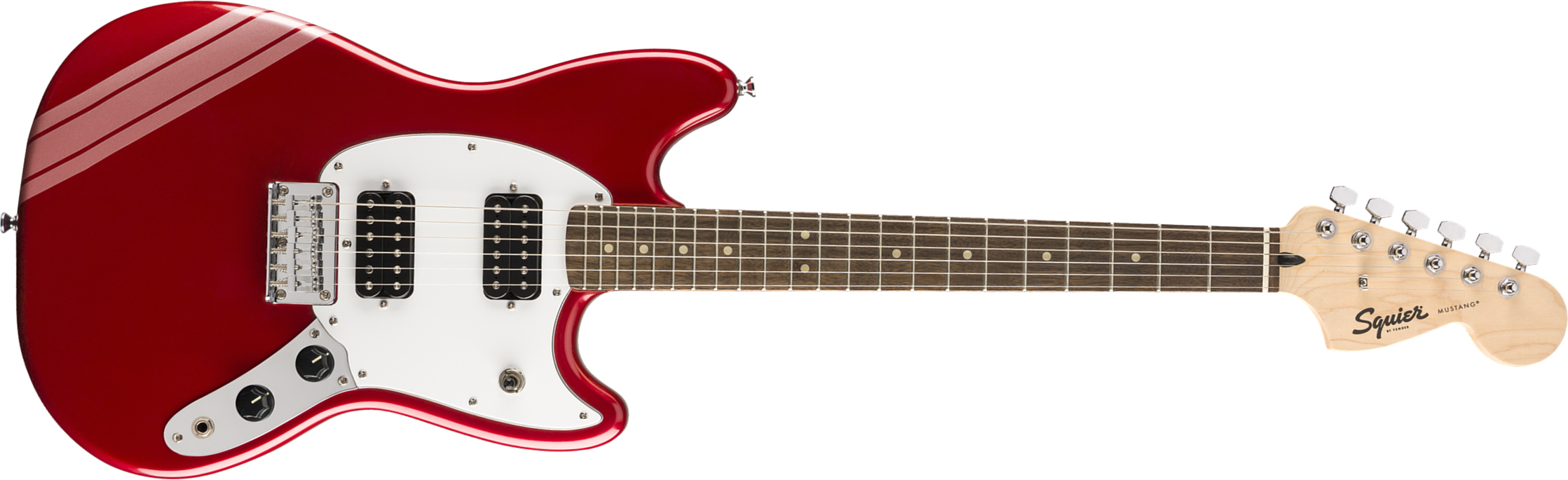 Squier Mustang Bullet Competition Hh Fsr Ht Lau - Candy Apple Red - Guitare Électrique RÉtro Rock - Main picture