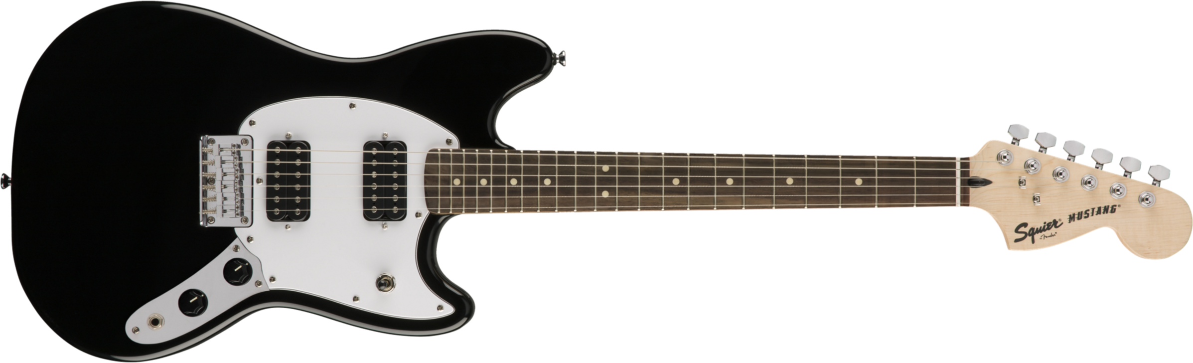 Squier Mustang Bullet Hh 2019 Ht Lau - Black - Guitare Électrique RÉtro Rock - Main picture