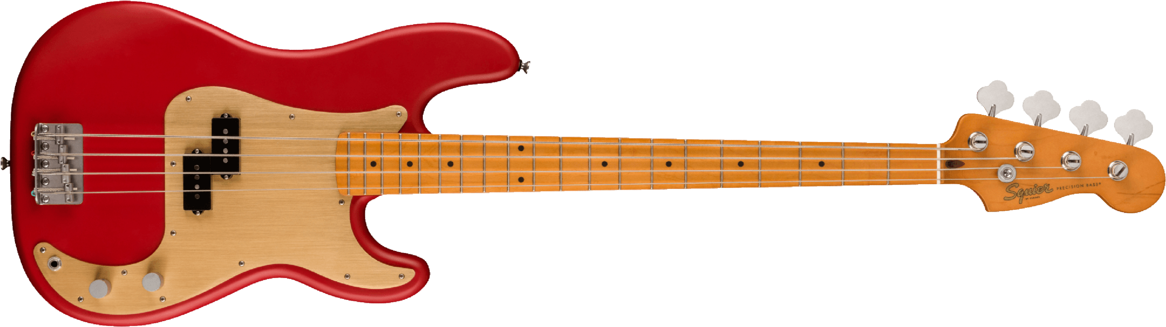 Squier Precision Bass 40th Anniversary Gold Edition Mn - Satin Dakota Red - Basse Électrique Solid Body - Main picture