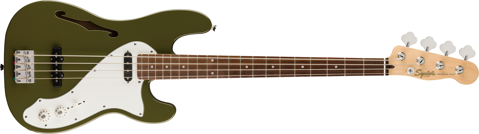 Squier Precision Bass Thinline Sj Paranormal Lau - Olive - Basse Électrique Solid Body - Main picture