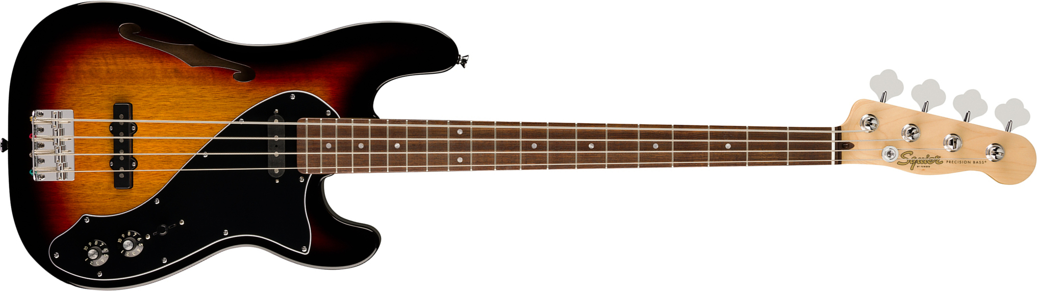 Squier Precision Bass Thinline Sj Paranormal Lau - 3-color Sunburst - Basse Électrique Solid Body - Main picture