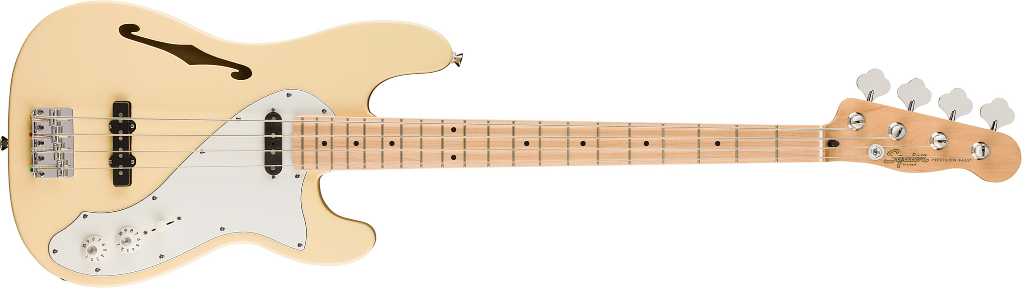 Squier Precision Bass Thinline Sj Paranormal Mn - Vintage White - Basse Électrique Solid Body - Main picture
