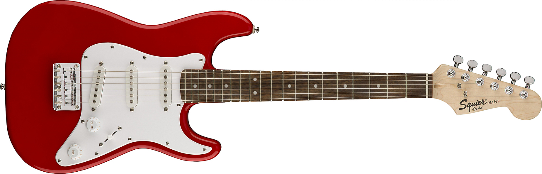 Squier Squier Mini Strat V2 Ht Sss Lau - Torino Red - Guitare Électrique Enfant - Main picture